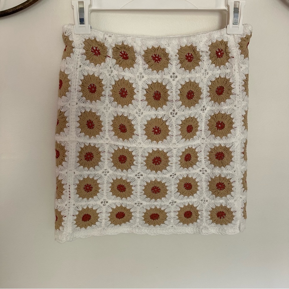 Retro 70’s style Crochet Floral Skirt